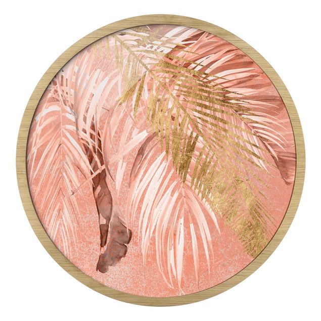 Billeder lyserød Palm Fronds In Pink And Gold II