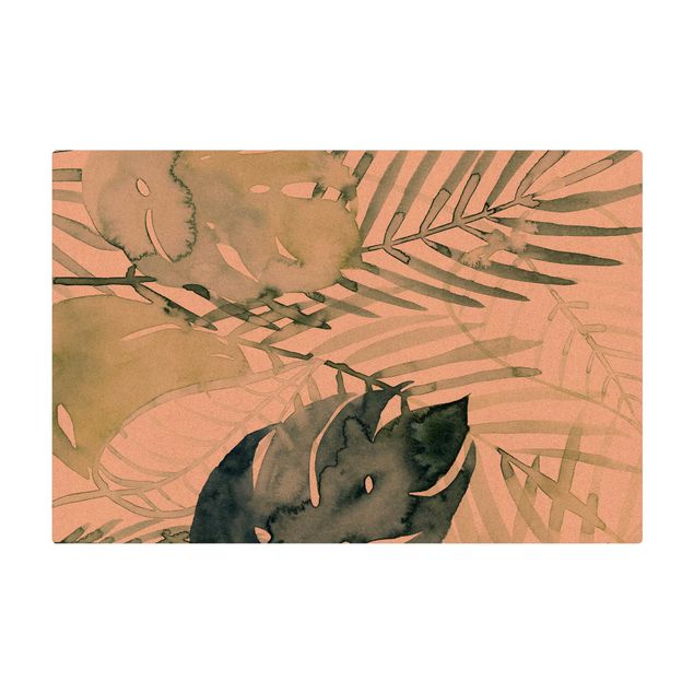 Tæpper under spisebordet Palm Fronds In Watercolour I