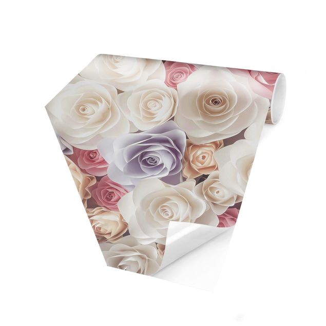 Moderne tapet Pastel Paper Art Roses