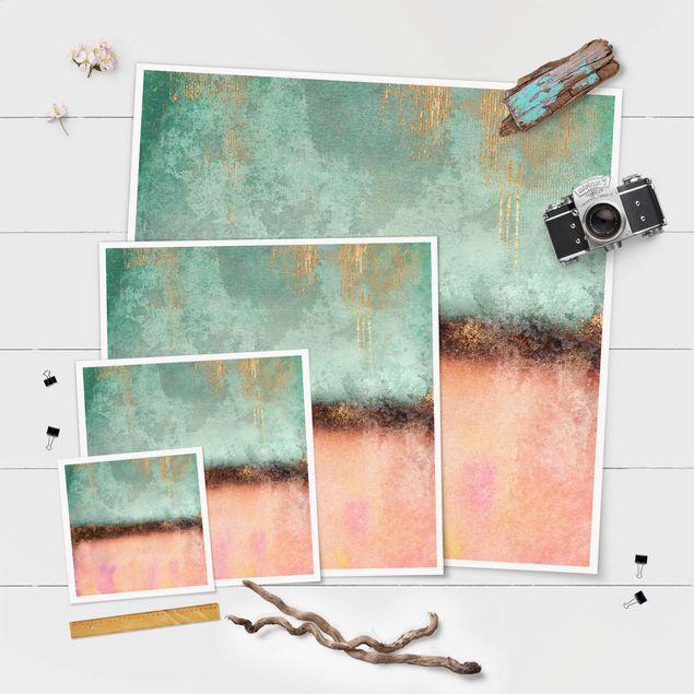 Plakater Pastel Summer With Gold