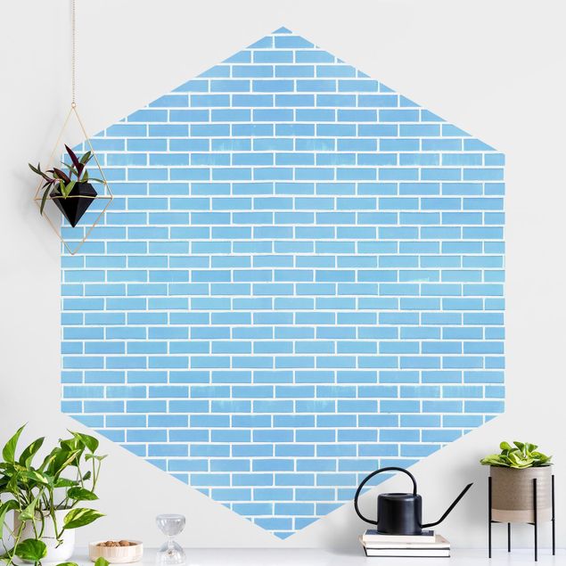 køkken dekorationer Pastel Blue Brick Wall