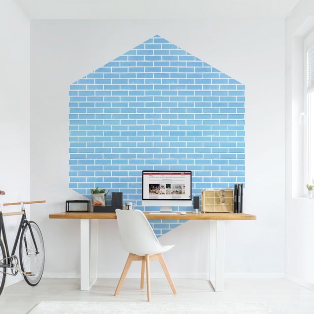 Tapet moderne Pastel Blue Brick Wall