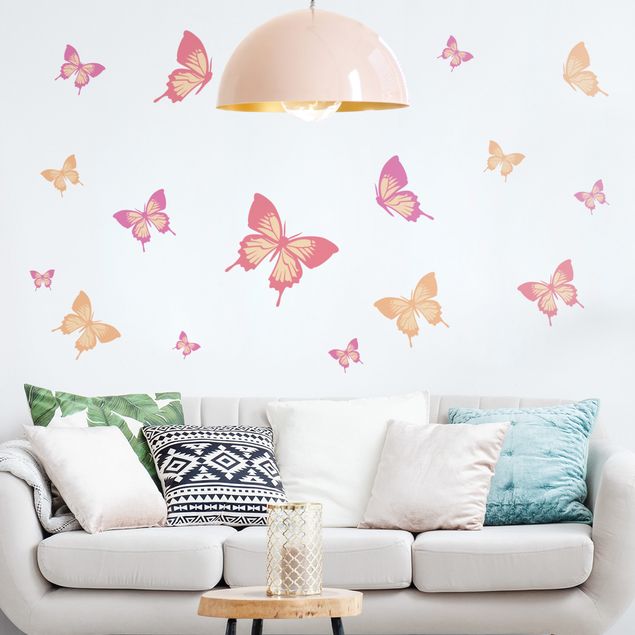 Wallstickers sommerfugle Butterfly Set Pastel colours