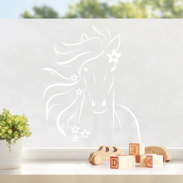 Børneværelse deco Horse With Flowers