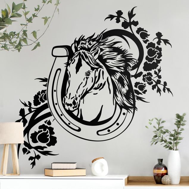 Wallstickers Horse with horseshoe