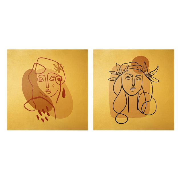 Billeder på lærred Picasso Interpretation - Two Muses