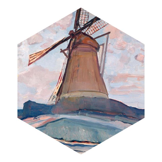 Fototapet blå Piet Mondrian - Windmill