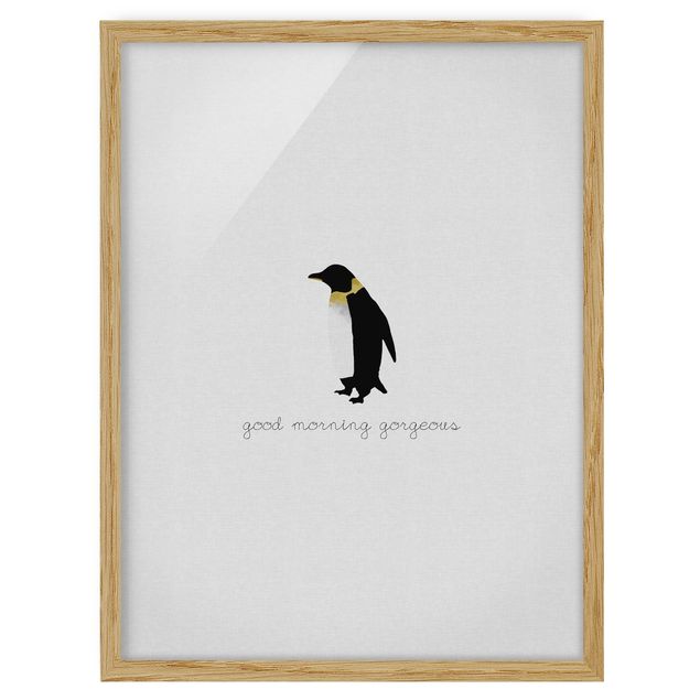 Billeder sort og hvid Penguin Quote Good Morning Gorgeous