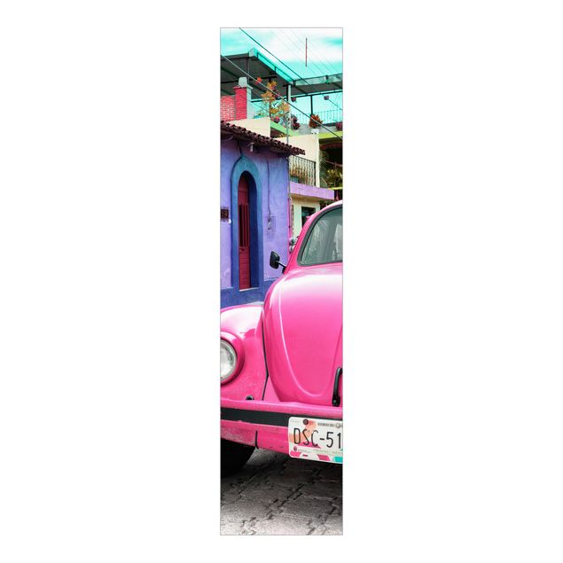 Panelgardiner arkitektur og skyline Pink VW Beetle