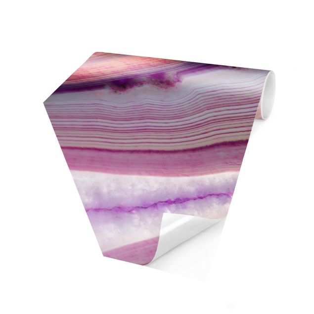 Sekskantede Tapeter Pink Crystal Planet