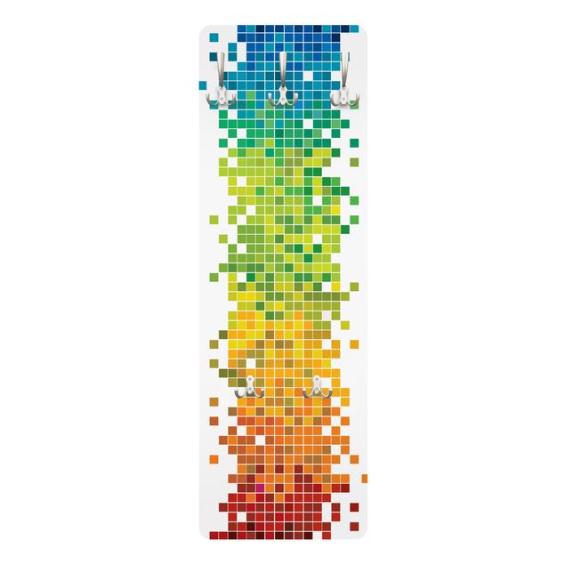 Knagerækker farvet Pixel Rainbow