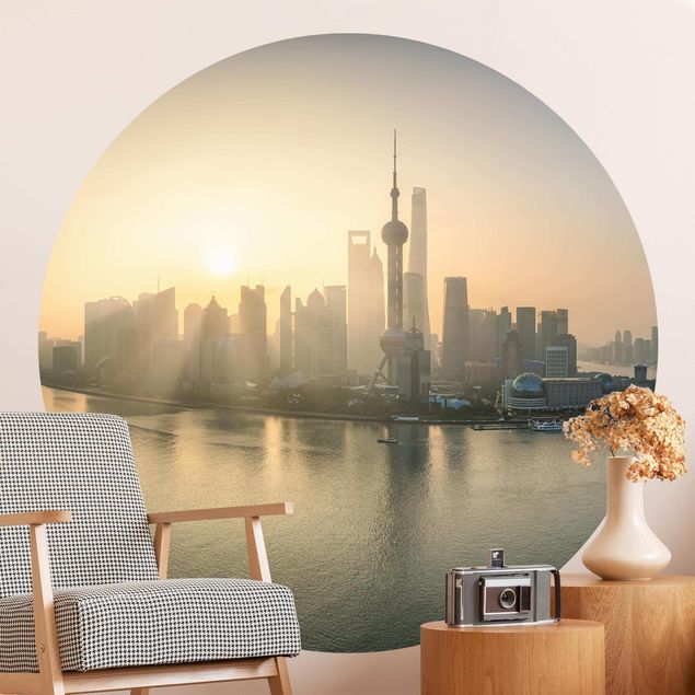 Fototapet arkitektur og skyline Pudong At Dawn