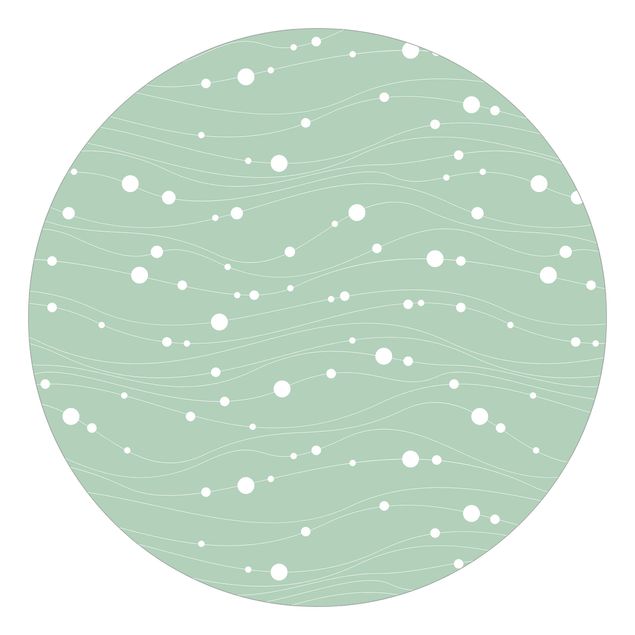 Moderne tapet Dots On Wave Pattern In Front Of Mint