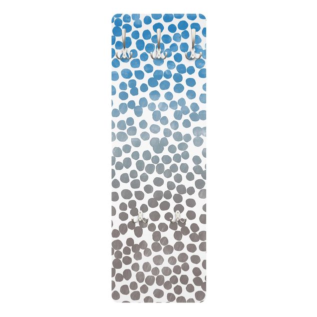 Knagerækker Dot pattern Blue Gray - Colour gradient