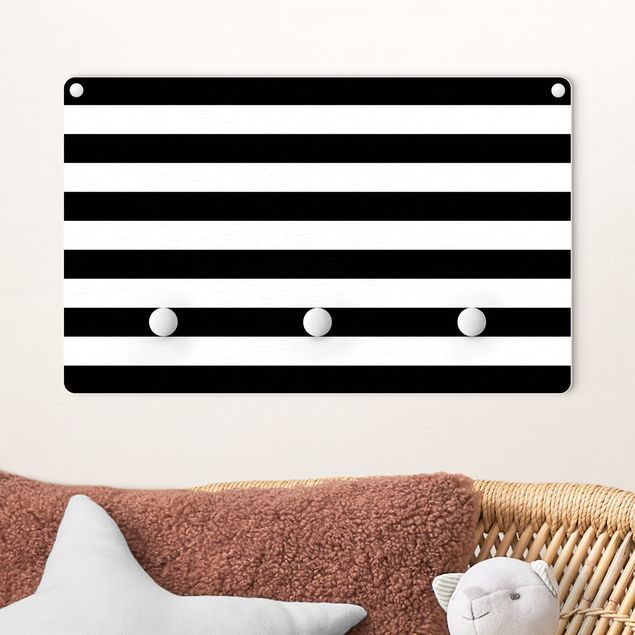 Børneværelse deco Horizontal Stripes Black And White