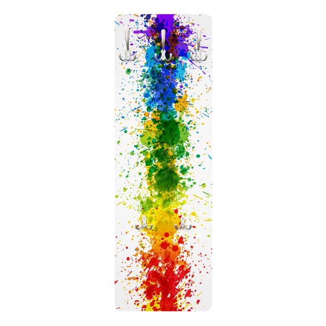 Knagerækker farvet Rainbow Splatter