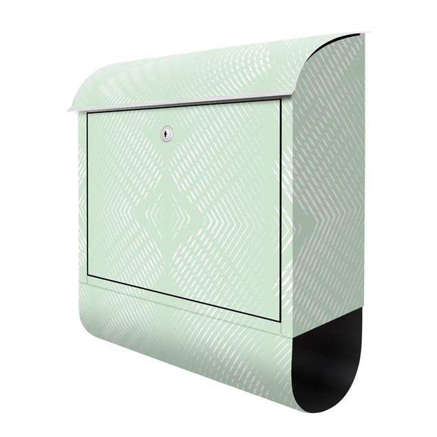 Postkasser Rhombic Pattern With Stripes In Mint Colour