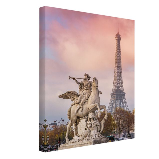 Billeder arkitektur og skyline Statue Of Horseman In Front Of Eiffel Tower