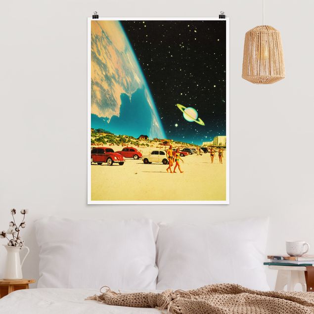 Billeder landskaber Retro Collage - Galactic Beach