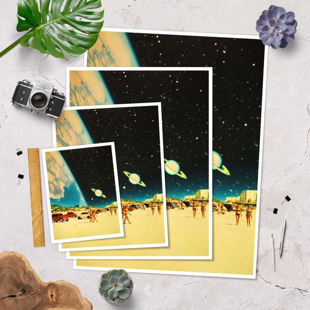 Plakater Retro Collage - Galactic Beach