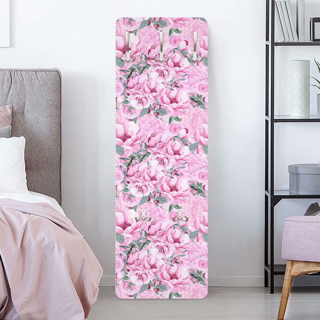 Knagerækker mønstre Pink Flower Dream Pastel Roses In Watercolour