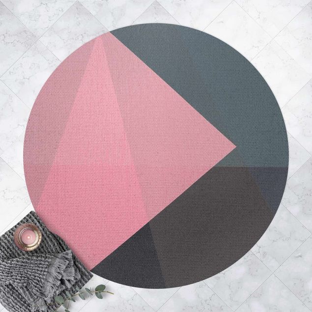 udendørs gulvtæppe Pink Transparency Geometry