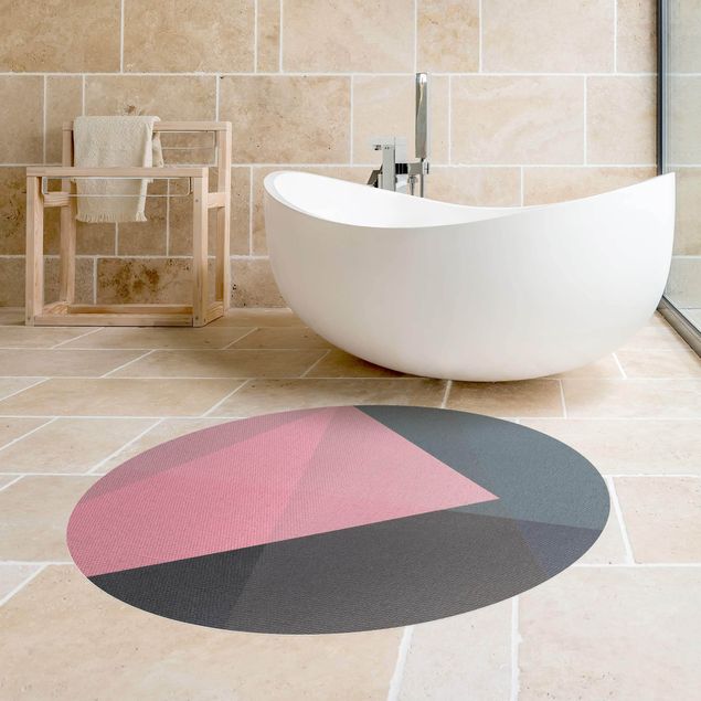 moderne gulvtæppe Pink Transparency Geometry