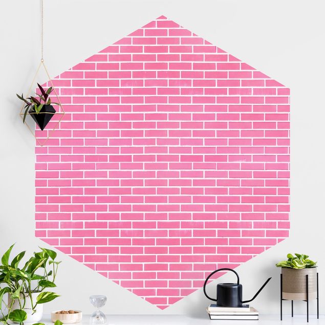 køkken dekorationer Pink Brick Wall