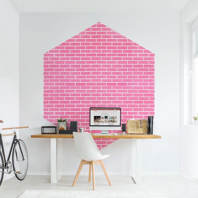 Tapet industriel Pink Brick Wall