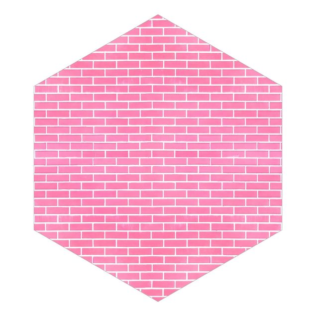Fototapet lyserød Pink Brick Wall