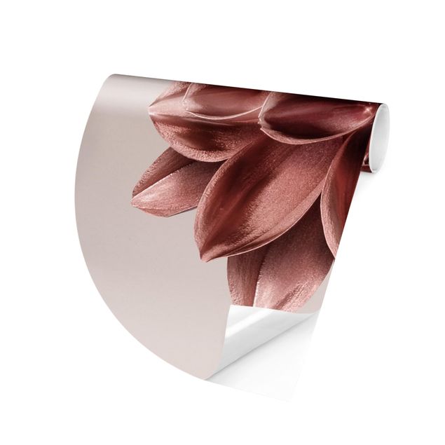 Blomster tapet Rosé Golden Dahlia In Metallic
