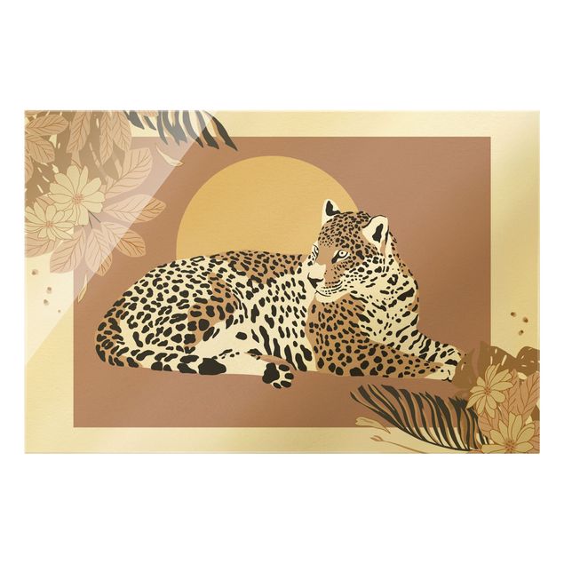 Billeder lyserød Safari Animals - Leopard At Sunset
