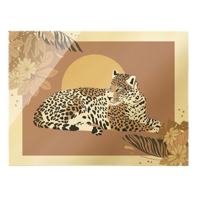 Billeder lyserød Safari Animals - Leopard At Sunset