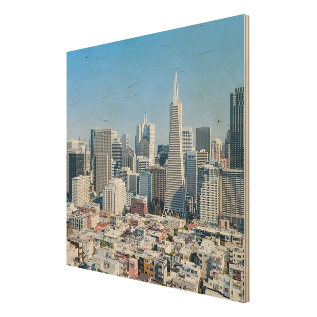 Prints på træ San Francisco Skyline