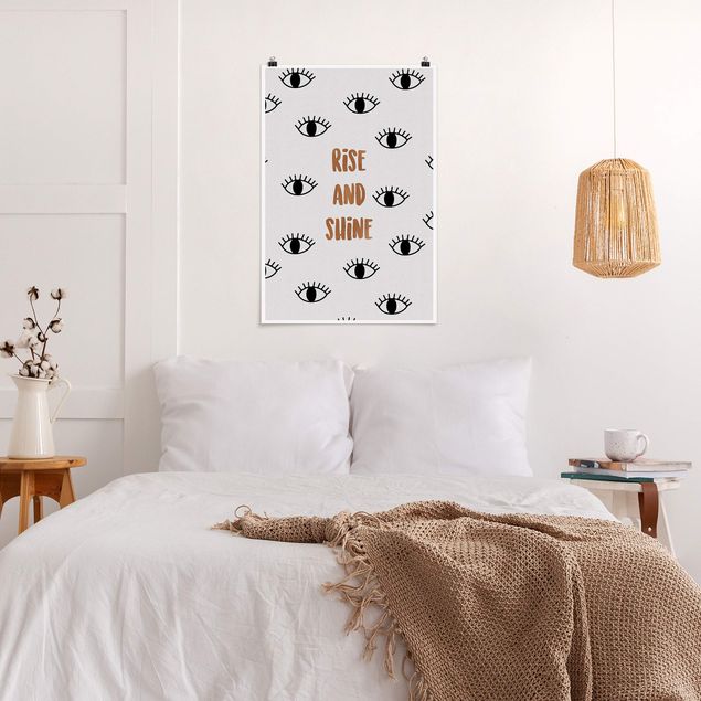 Plakater ordsprog Bedroom Quote Rise & Shine
