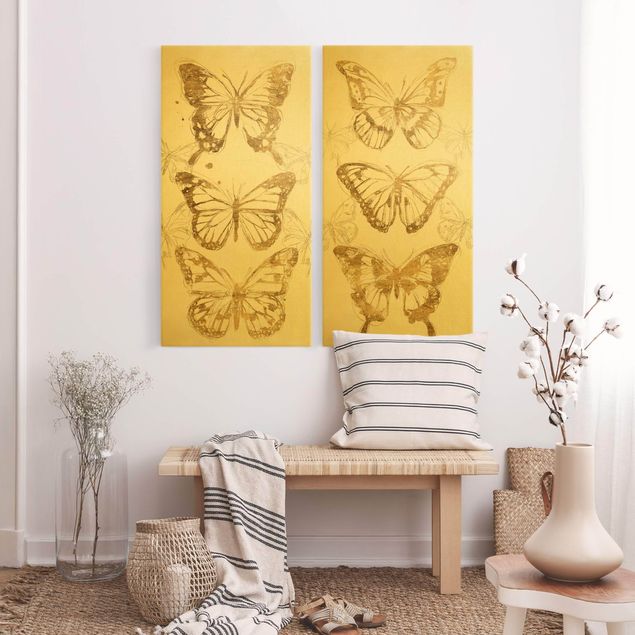 Billeder sommerfugle Compositions Of Butterflies Gold