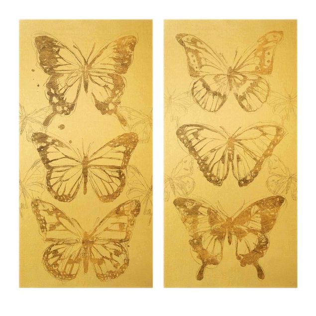 Billeder dyr Compositions Of Butterflies Gold