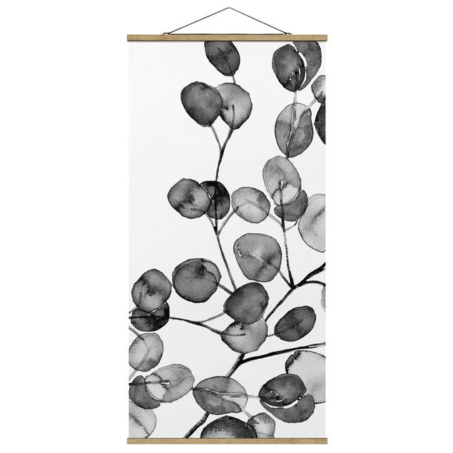 Billeder moderne Black And White Eucalyptus Twig Watercolour