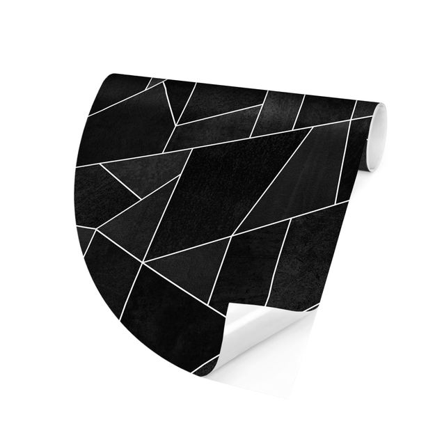 Tapet mønster Black And White Geometric Watercolour