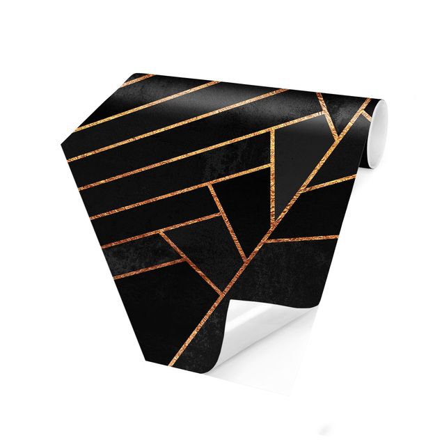 Moderne tapet Black Triangles Gold