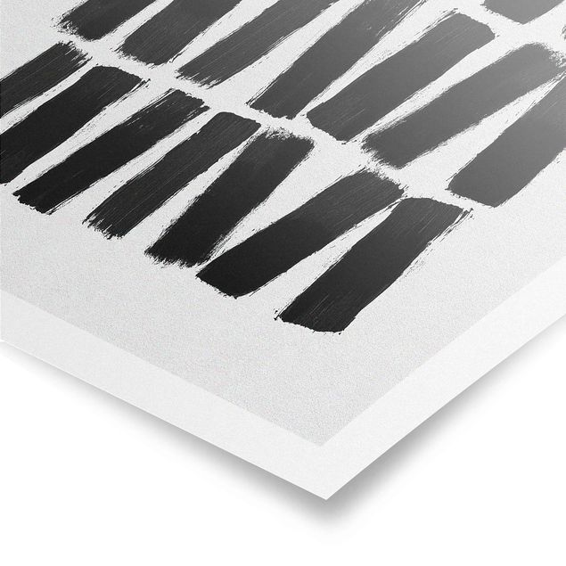 Billeder sort og hvid Black Paint Brush Strokes