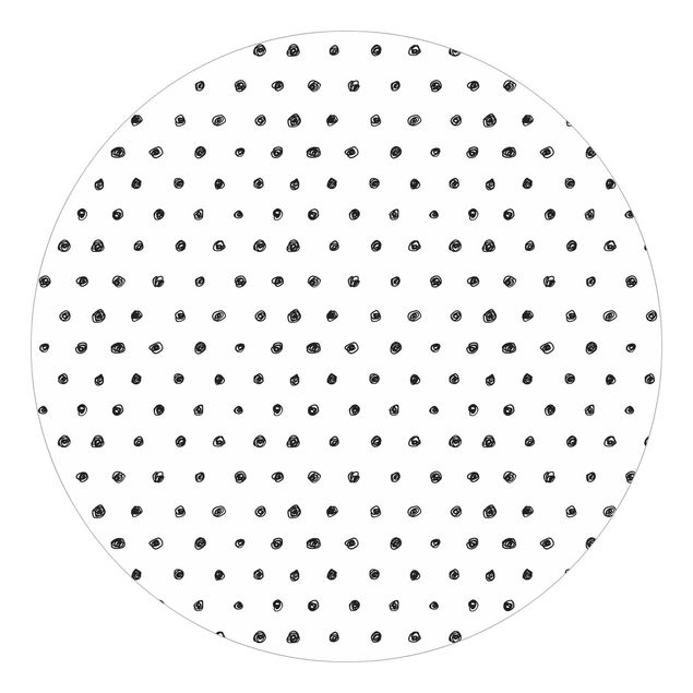 Tapet moderne Black Ink Dot Pattern