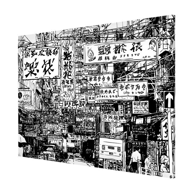 Billeder moderne Black And White Drawing Asian Street