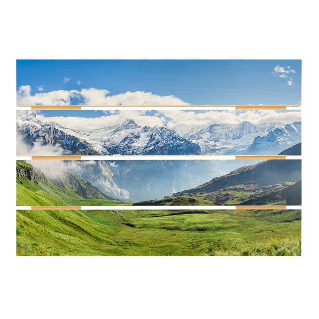 Prints på træ Swiss Alpine Panorama