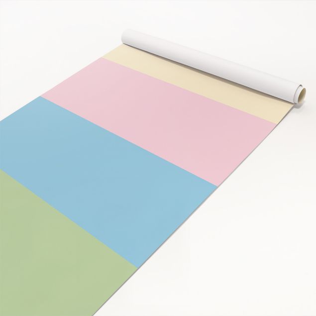 Møbelfolier sideborde Set of 4 Stripes Pastel colours - Cream Rose Pastel Blue Mint