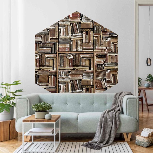 Mønstret tapeter Shabby Wall  Of Books