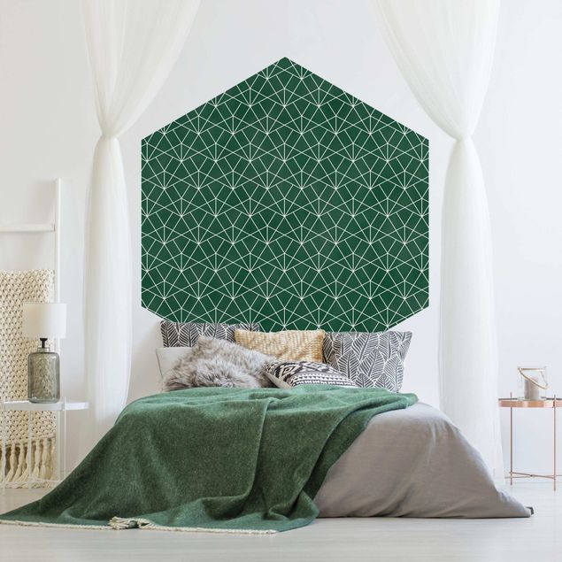Tapet mønster Emerald Art Deco Line Pattern