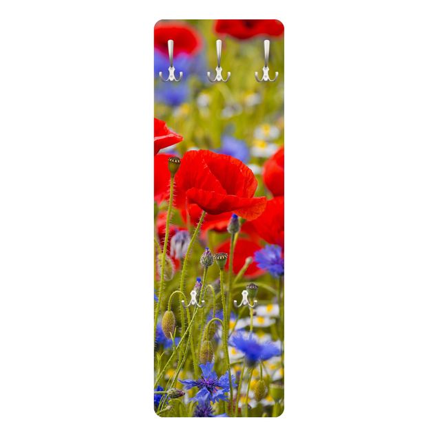 Knagerækker Summer Meadow With Poppies And Cornflowers