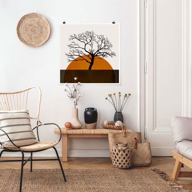 Billeder landskaber Sun With Tree