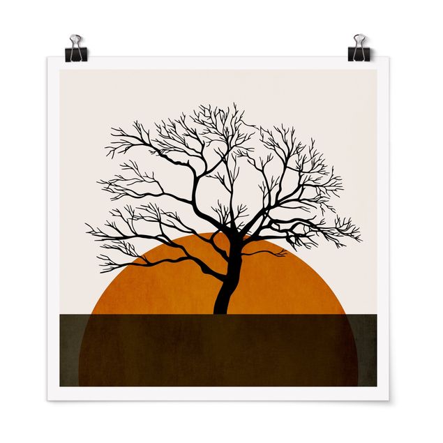 Plakater landskaber Sun With Tree
